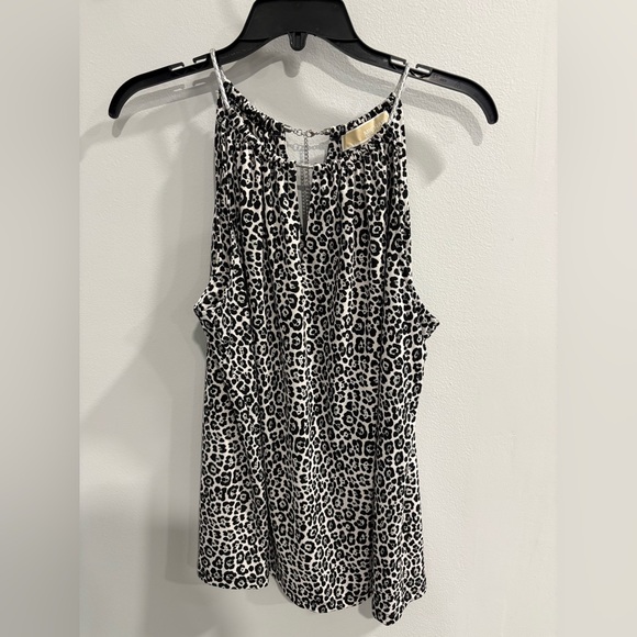 Michael Kors Black and White Leopard Print Blouse - Picture 12 of 12